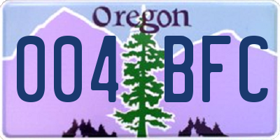 OR license plate 004BFC
