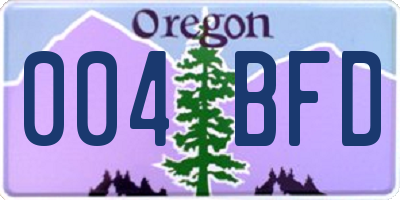 OR license plate 004BFD