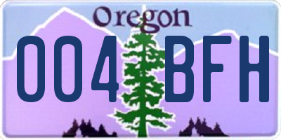 OR license plate 004BFH