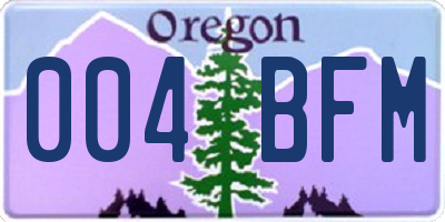OR license plate 004BFM