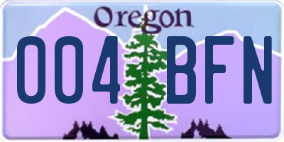 OR license plate 004BFN