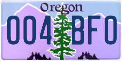 OR license plate 004BFO