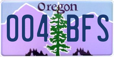 OR license plate 004BFS
