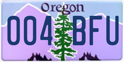 OR license plate 004BFU