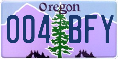 OR license plate 004BFY