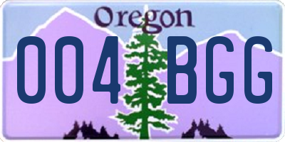 OR license plate 004BGG