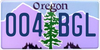 OR license plate 004BGL