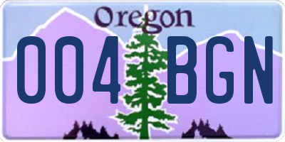 OR license plate 004BGN