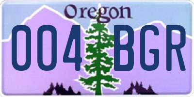 OR license plate 004BGR