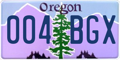 OR license plate 004BGX