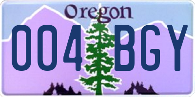 OR license plate 004BGY