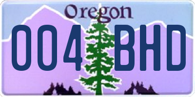 OR license plate 004BHD