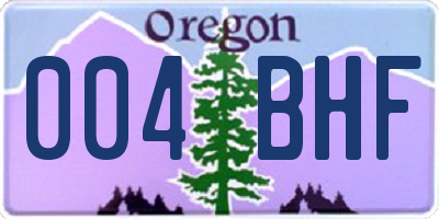 OR license plate 004BHF