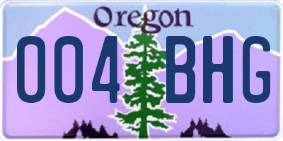 OR license plate 004BHG