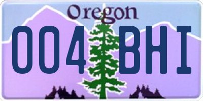 OR license plate 004BHI