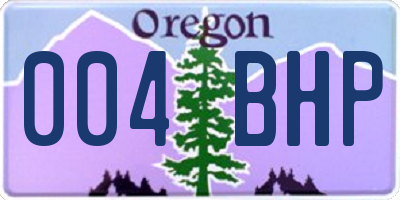 OR license plate 004BHP