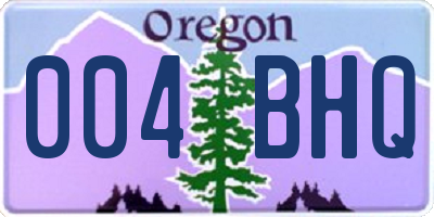 OR license plate 004BHQ
