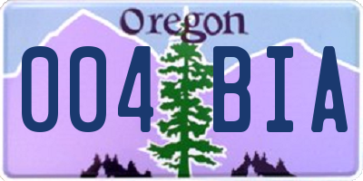 OR license plate 004BIA