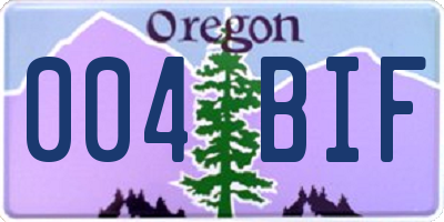 OR license plate 004BIF