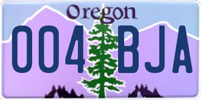 OR license plate 004BJA
