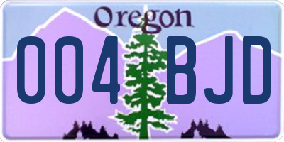 OR license plate 004BJD