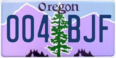 OR license plate 004BJF