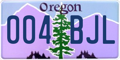 OR license plate 004BJL