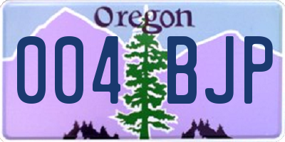 OR license plate 004BJP