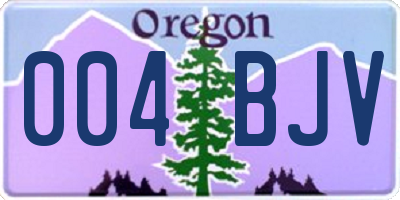 OR license plate 004BJV