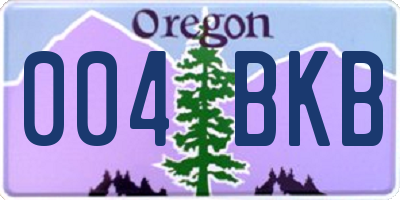 OR license plate 004BKB