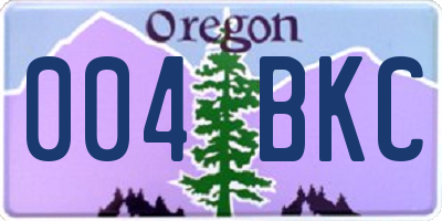 OR license plate 004BKC