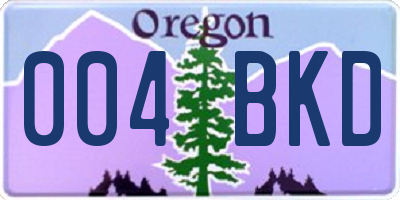 OR license plate 004BKD