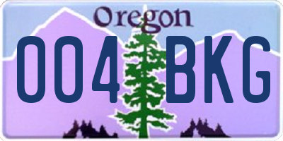 OR license plate 004BKG