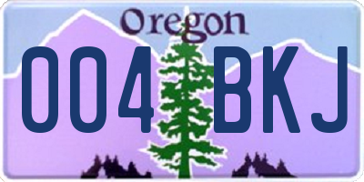 OR license plate 004BKJ