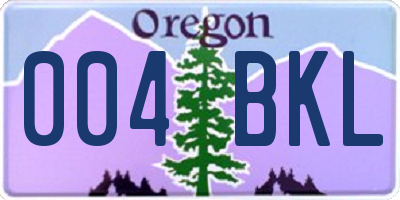 OR license plate 004BKL