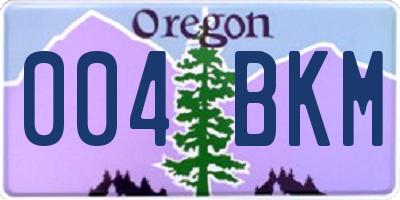 OR license plate 004BKM