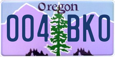 OR license plate 004BKO