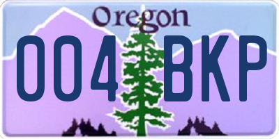 OR license plate 004BKP