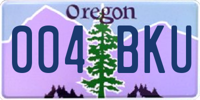 OR license plate 004BKU