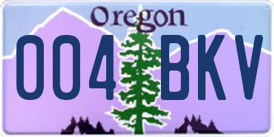 OR license plate 004BKV