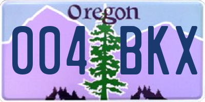 OR license plate 004BKX