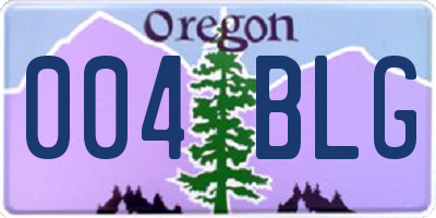 OR license plate 004BLG