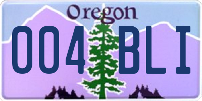 OR license plate 004BLI