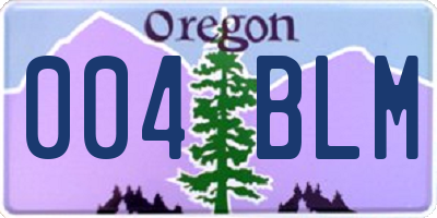 OR license plate 004BLM
