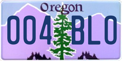 OR license plate 004BLO