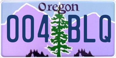 OR license plate 004BLQ
