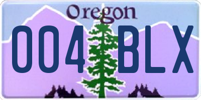 OR license plate 004BLX