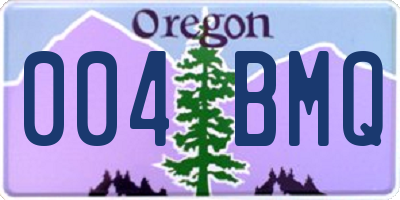 OR license plate 004BMQ