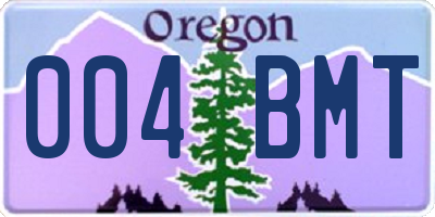 OR license plate 004BMT