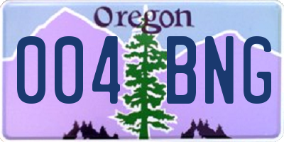 OR license plate 004BNG